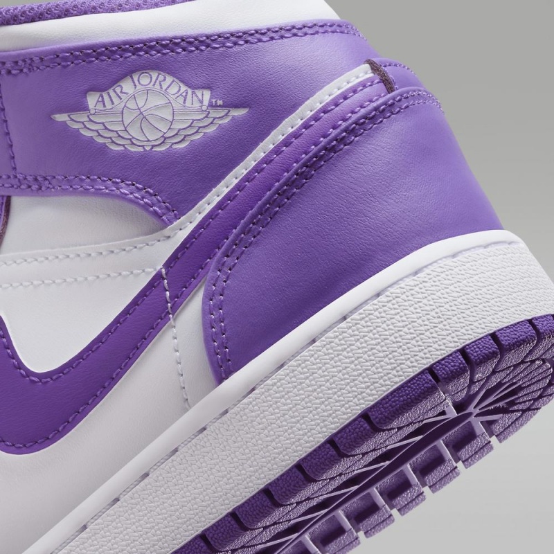 Nike Air Jordan 1 Mid Schoenen Kinderen Paars Wit Nederland | 740925-DIO