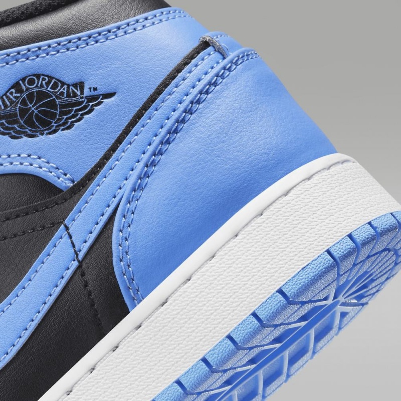 Nike Air Jordan 1 Mid Schoenen Kinderen Blauw Zwart Nederland | 723501-QSW
