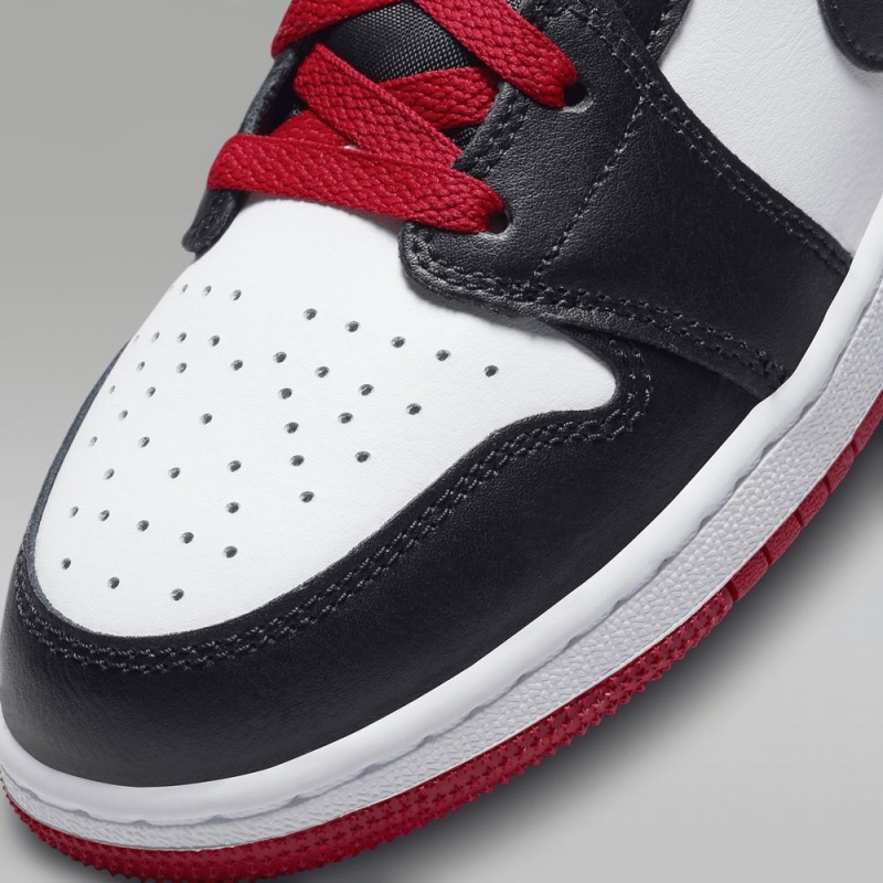 Nike Air Jordan 1 Mid Schoenen Kinderen Rood Zwart Wit Nederland | 813502-YMW