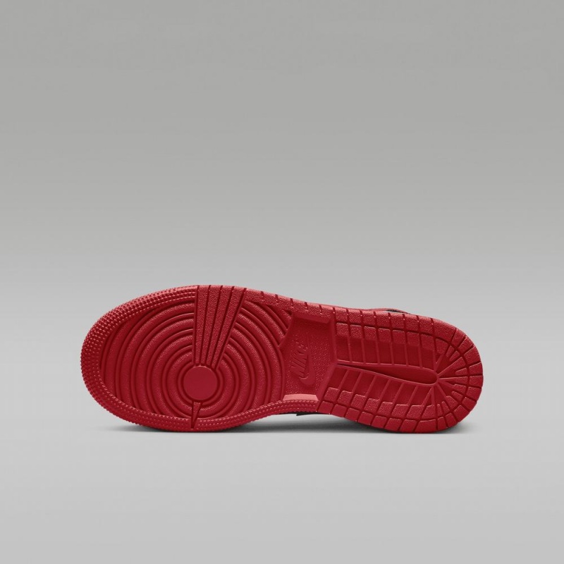 Nike Air Jordan 1 Mid Schoenen Kinderen Zwart Rood Nederland | 540319-QYU