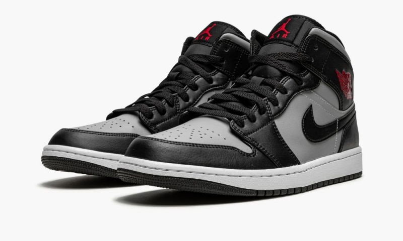 Nike Air Jordan 1 Mid 'Shadow Red' Schoenen Heren Zwart Rood Grijs Nederland | 095218-SPH