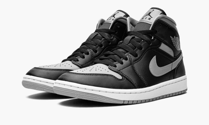 Nike Air Jordan 1 Mid 'Shadow' Schoenen Dames Zwart Grijs Wit Nederland | 457039-IAM