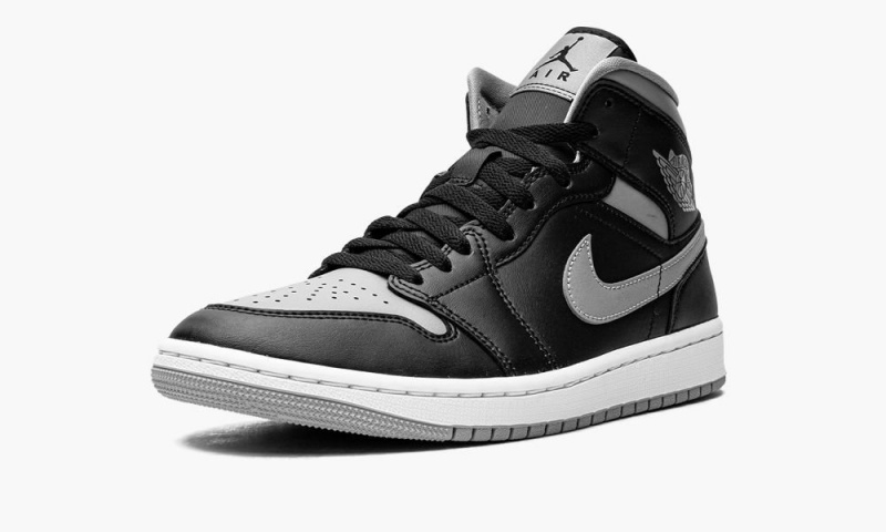 Nike Air Jordan 1 Mid 'Shadow' Schoenen Dames Zwart Grijs Wit Nederland | 457039-IAM