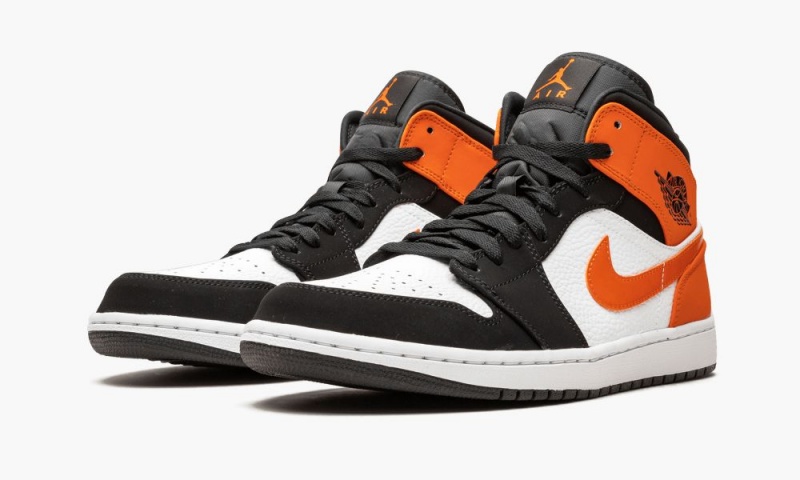 Nike Air Jordan 1 Mid 'Shattered Backboard' Schoenen Heren Zwart Wit Oranje Nederland | 713602-XJP