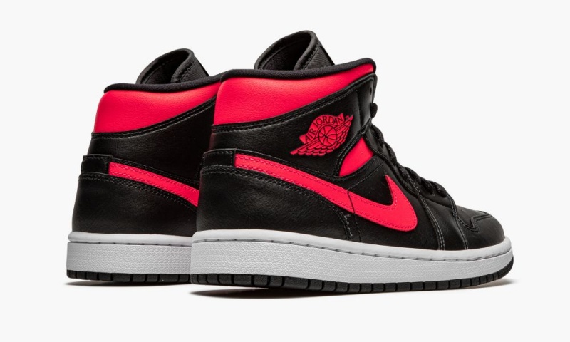 Nike Air Jordan 1 Mid 'Siren Red' Schoenen Dames Zwart Rood Wit Nederland | 795146-HBU