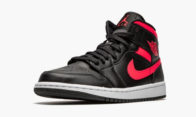 Nike Air Jordan 1 Mid 'Siren Red' Schoenen Dames Zwart Rood Wit Nederland | 795146-HBU