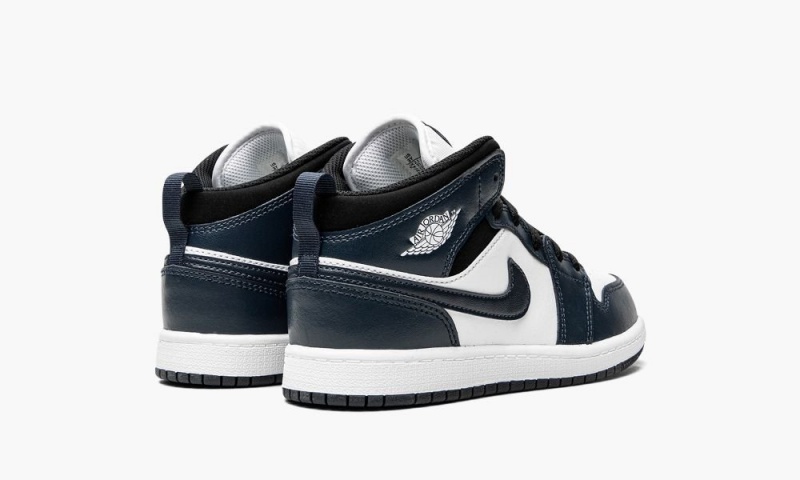 Nike Air Jordan 1 Mid TD 'Armory Navy' Schoenen Kinderen Donkerblauw Wit Zwart Nederland | 098372-EZS