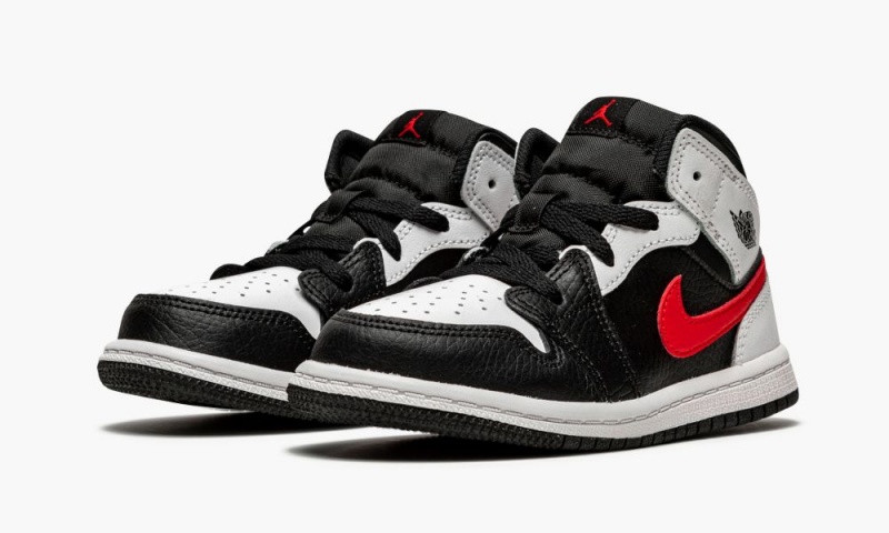 Nike Air Jordan 1 Mid TD 'Chile Red' Schoenen Kinderen Zwart Rood Wit Nederland | 513096-IFO