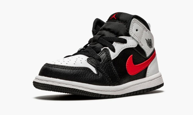 Nike Air Jordan 1 Mid TD 'Chile Red' Schoenen Kinderen Zwart Rood Wit Nederland | 513096-IFO