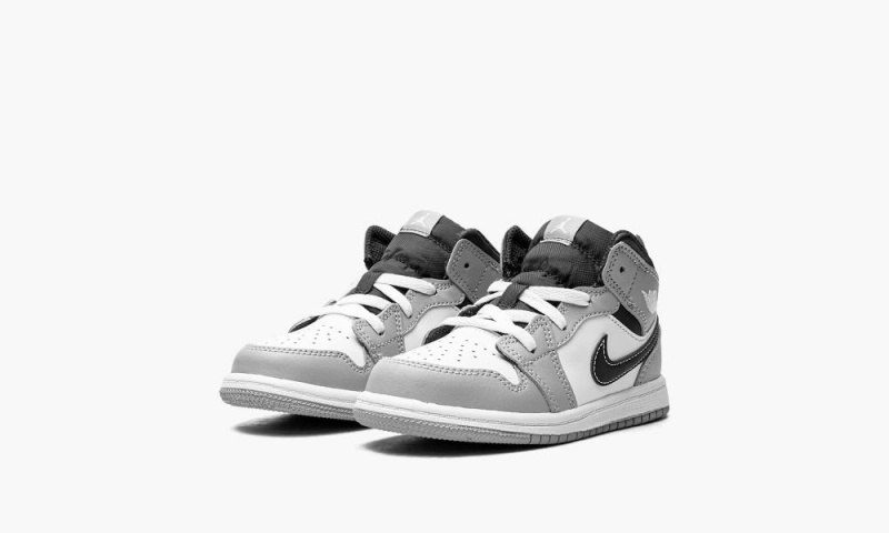 Nike Air Jordan 1 Mid TD 'Light Smoke Grey' Schoenen Kinderen Grijs Wit Nederland | 809561-QZG