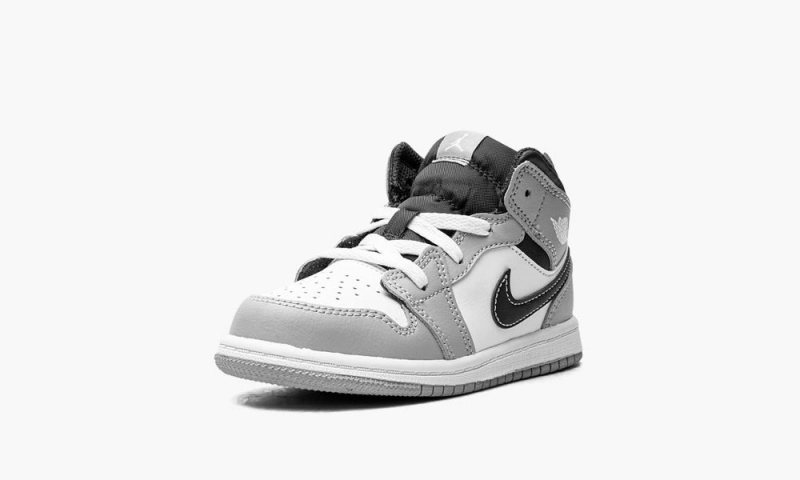 Nike Air Jordan 1 Mid TD 'Light Smoke Grey' Schoenen Kinderen Grijs Wit Nederland | 809561-QZG