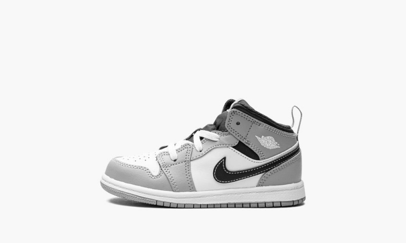 Nike Air Jordan 1 Mid TD \'Light Smoke Grey\' Schoenen Kinderen Grijs Wit Nederland | 809561-QZG