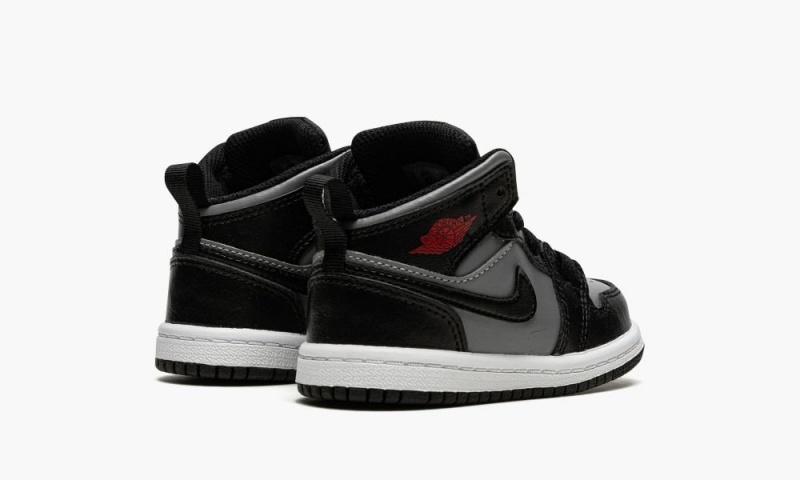 Nike Air Jordan 1 Mid (TD) Schoenen Kinderen Zwart Rood Grijs Nederland | 109782-XJP