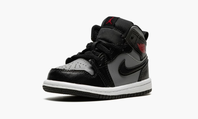 Nike Air Jordan 1 Mid (TD) Schoenen Kinderen Zwart Rood Grijs Nederland | 109782-XJP
