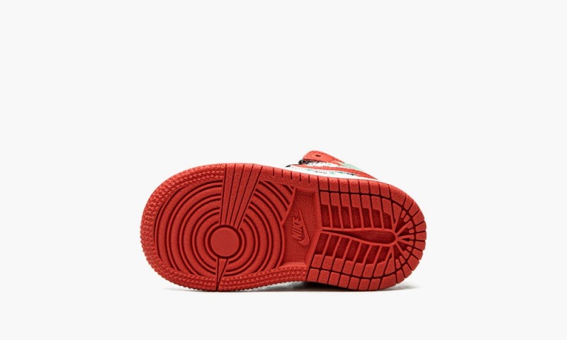 Nike Air Jordan 1 Mid TD 'Ugly Christmas Trui' Schoenen Kinderen Wit Rood Zwart Nederland | 849071-RMS