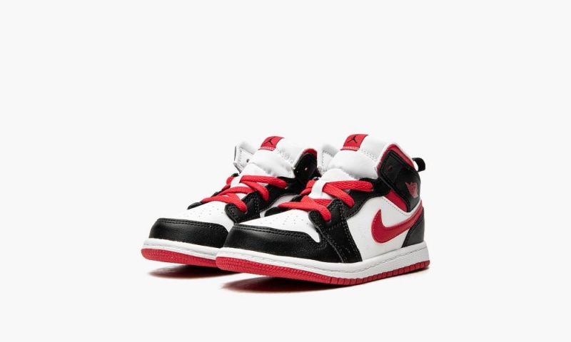 Nike Air Jordan 1 Mid TD 'Very Berry' Schoenen Kinderen Zwart Wit Nederland | 381546-HLB