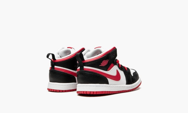 Nike Air Jordan 1 Mid TD 'Very Berry' Schoenen Kinderen Zwart Wit Nederland | 381546-HLB