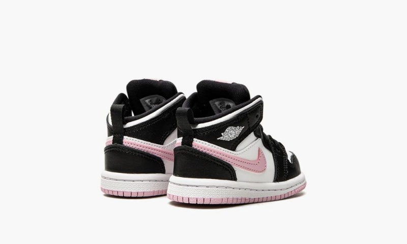Nike Air Jordan 1 Mid TD 'White / Light Arctic Pink' Schoenen Kinderen Zwart Wit Nederland | 576084-UOQ