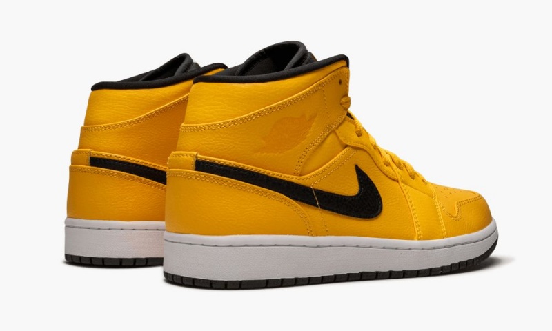 Nike Air Jordan 1 Mid 'Taxi Yellow' Schoenen Heren Goud Zwart Wit Nederland | 649537-VRU
