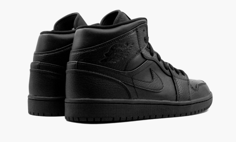 Nike Air Jordan 1 Mid 'Triple Black' Schoenen Heren Zwart Nederland | 963278-AGY