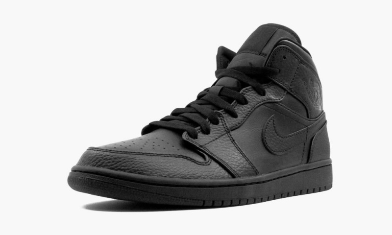 Nike Air Jordan 1 Mid 'Triple Black' Schoenen Heren Zwart Nederland | 963278-AGY