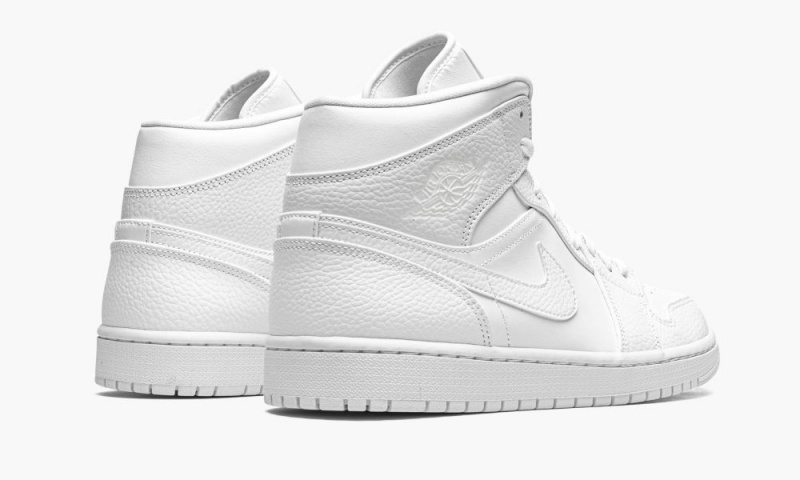 Nike Air Jordan 1 Mid 'Triple White' Schoenen Heren Wit Nederland | 135078-KYQ