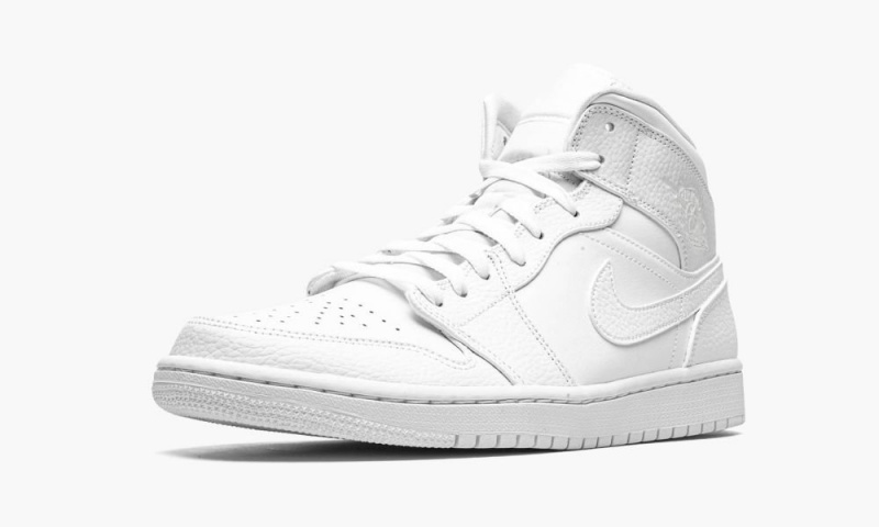 Nike Air Jordan 1 Mid 'Triple White' Schoenen Heren Wit Nederland | 135078-KYQ