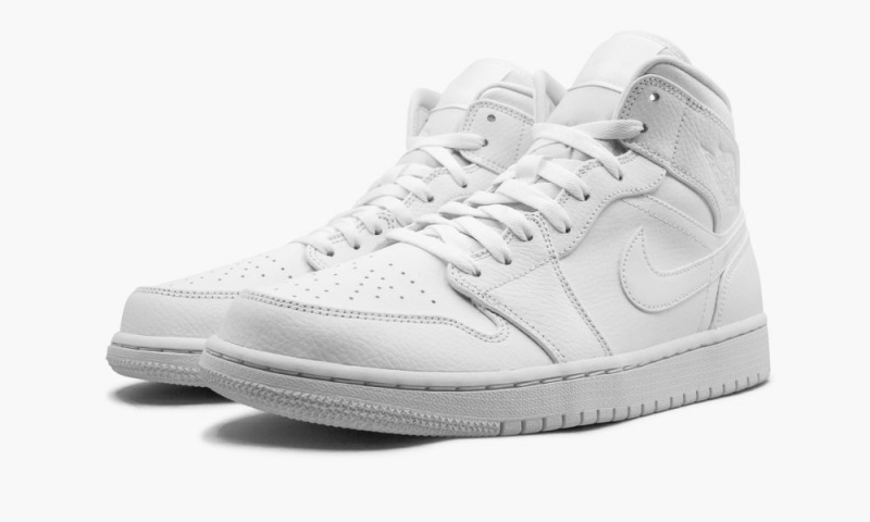 Nike Air Jordan 1 Mid 'Triple White' Schoenen Heren Wit Nederland | 384510-FEK