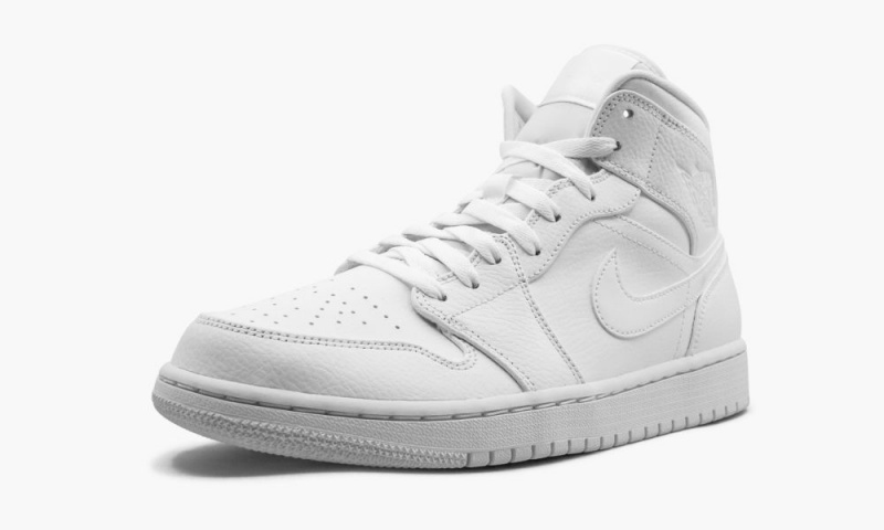 Nike Air Jordan 1 Mid 'Triple White' Schoenen Heren Wit Nederland | 384510-FEK