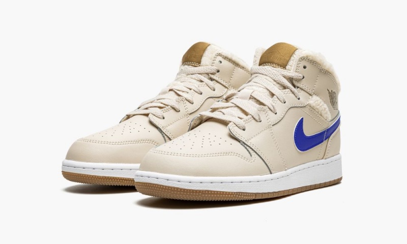 Nike Air Jordan 1 Mid UTL GS 'Fleece' Schoenen Kinderen Wit Blauw Nederland | 085372-NEA