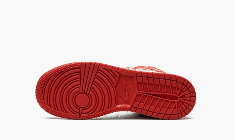 Nike Air Jordan 1 Mid 'Ugly Christmas Trui' Schoenen Kinderen Wit Rood Zwart Nederland | 348169-SHK