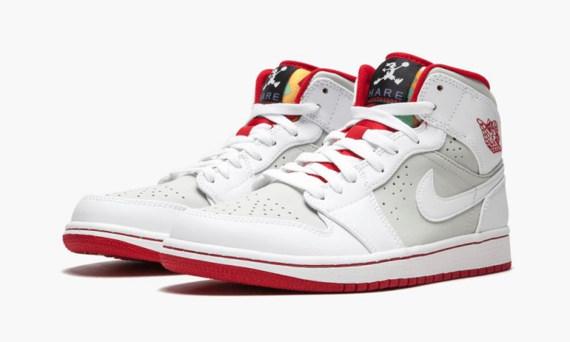 Nike Air Jordan 1 Mid WB 'Hare' Schoenen Heren Wit Rood Zilver Nederland | 162845-FBJ