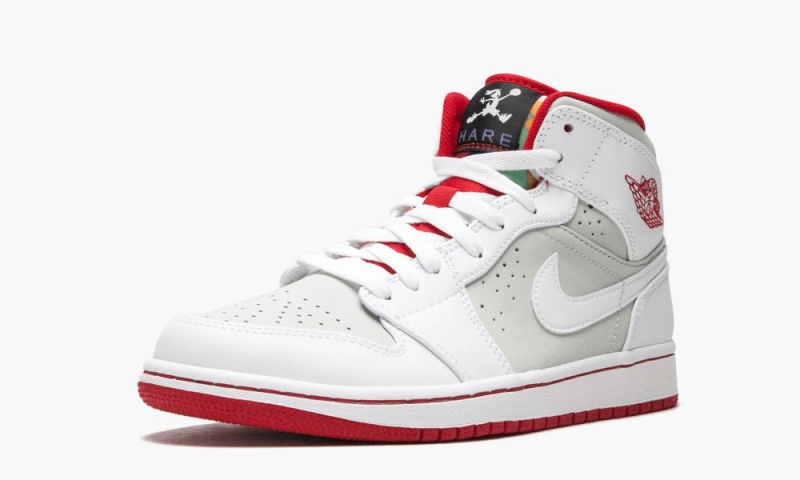 Nike Air Jordan 1 Mid WB 'Hare' Schoenen Heren Wit Rood Zilver Nederland | 162845-FBJ