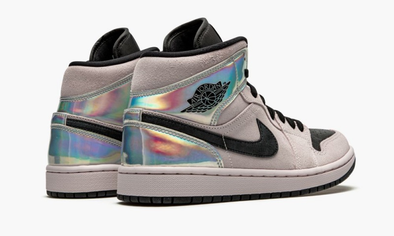 Nike Air Jordan 1 Mid W 'Iridescent' Schoenen Dames Roze Zwart Gekleurd Nederland | 970618-RKC