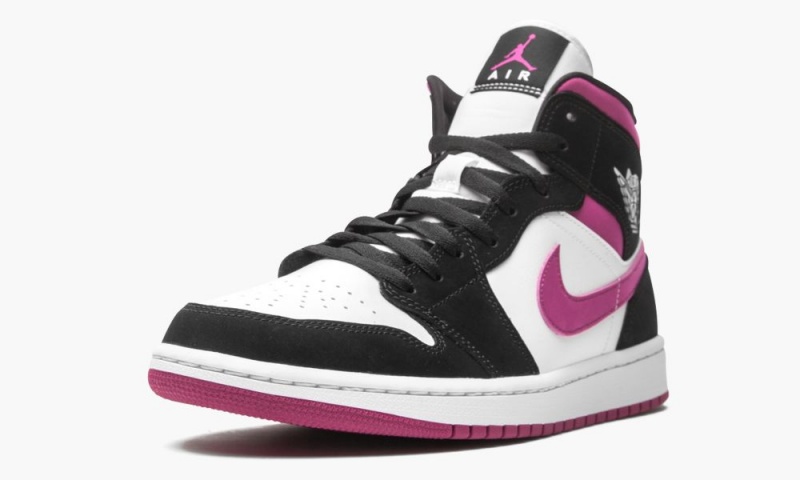 Nike Air Jordan 1 Mid W 'Magenta' Schoenen Dames Wit Zwart Nederland | 423805-IFH