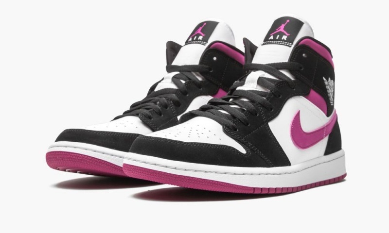 Nike Air Jordan 1 Mid W \'Magenta\' Schoenen Dames Wit Zwart Nederland | 423805-IFH