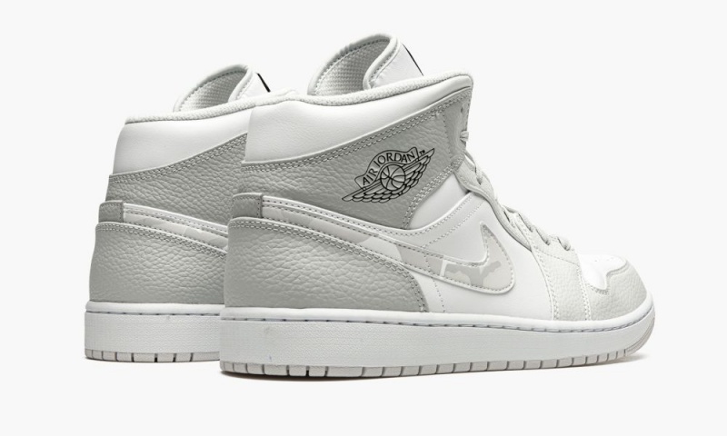Nike Air Jordan 1 Mid 'White Camo' Schoenen Heren Wit Grijs Nederland | 596270-QFP