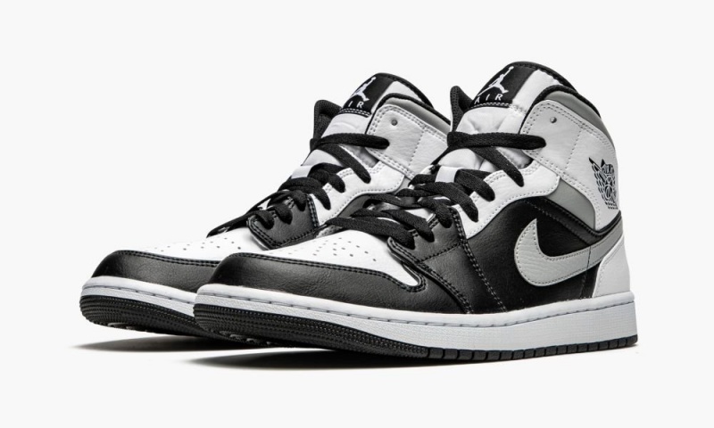 Nike Air Jordan 1 Mid 'White Shadow' Schoenen Heren Zwart Wit Grijs Nederland | 389041-CXW