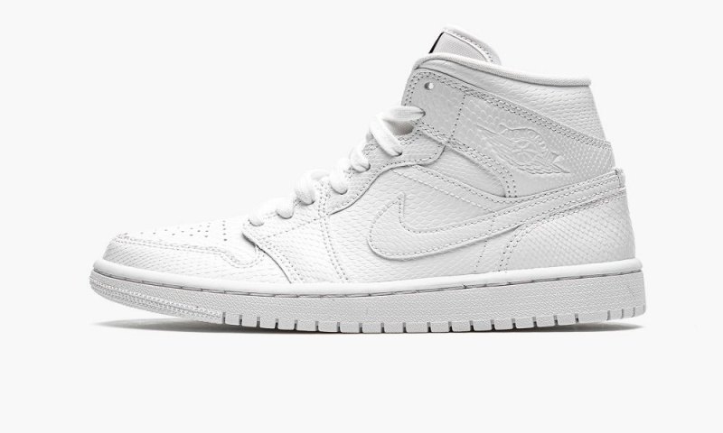 Nike Air Jordan 1 Mid \'White Snakeskin\' Schoenen Dames Wit Nederland | 403715-BRQ
