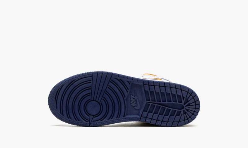 Nike Air Jordan 1 Mid 'hite Deep Royal Blue' Schoenen Kinderen Wit Oranje Nederland | 325768-IHV