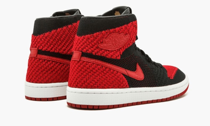 Nike Air Jordan 1 Ret Hi Flyknit BG Schoenen Kinderen Zwart Rood Wit Nederland | 567480-WGR