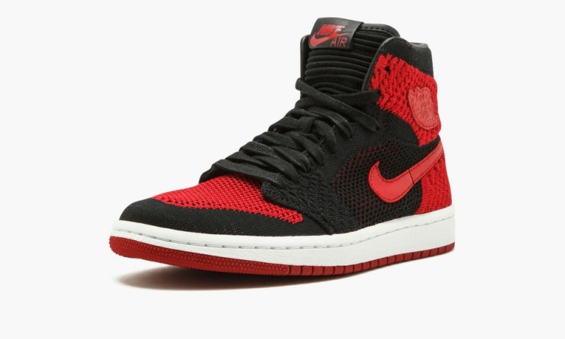 Nike Air Jordan 1 Ret Hi Flyknit BG Schoenen Kinderen Zwart Rood Wit Nederland | 567480-WGR