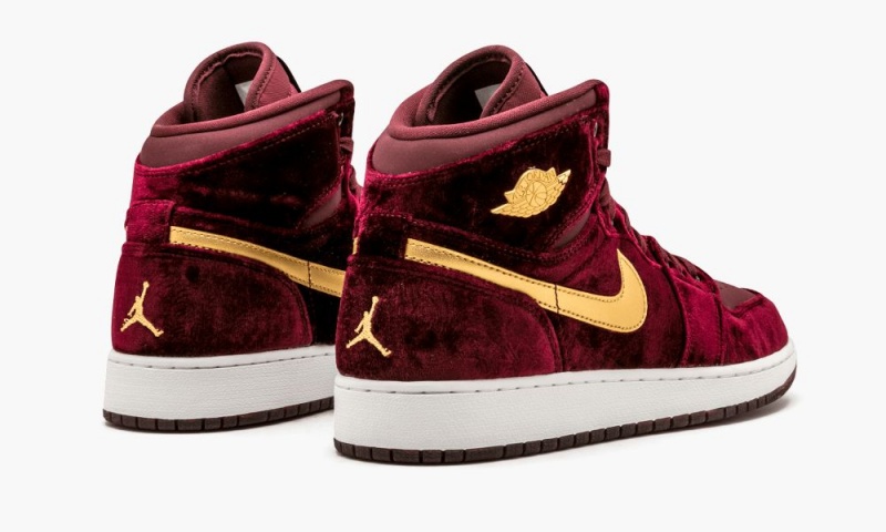 Nike Air Jordan 1 Ret Hi PREM HC GG 'VELVET' Schoenen Kinderen Bordeaux Metal Goud Nederland | 078459-VUG