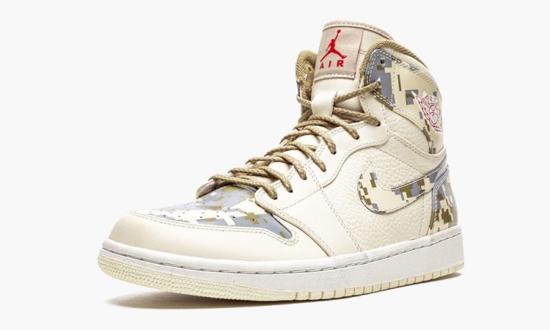 Nike Air Jordan 1 Retro 'Digi-Camo' Schoenen Heren Beige Rood Camo Zilver Nederland | 329517-ITG