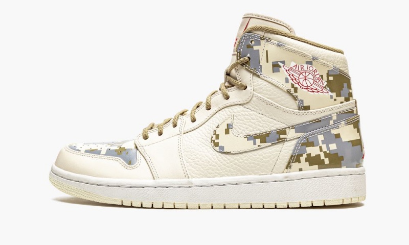 Nike Air Jordan 1 Retro \'Digi-Camo\' Schoenen Heren Beige Rood Camo Zilver Nederland | 329517-ITG
