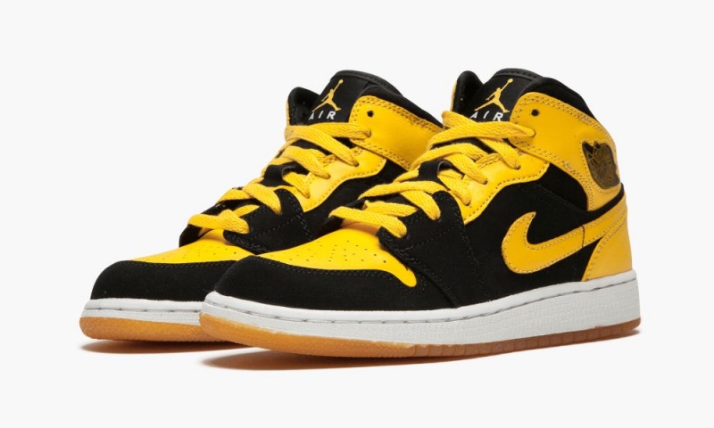 Nike Air Jordan 1 Retro GS 'New Love 2007' Schoenen Kinderen Zwart Wit Geel Nederland | 386125-YQL