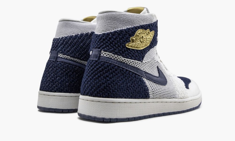 Nike Air Jordan 1 Retro HI Flyknit 'Derek Jeter - RE2PECT' Schoenen Heren Donkerblauw Metal Nederland | 095487-QPA