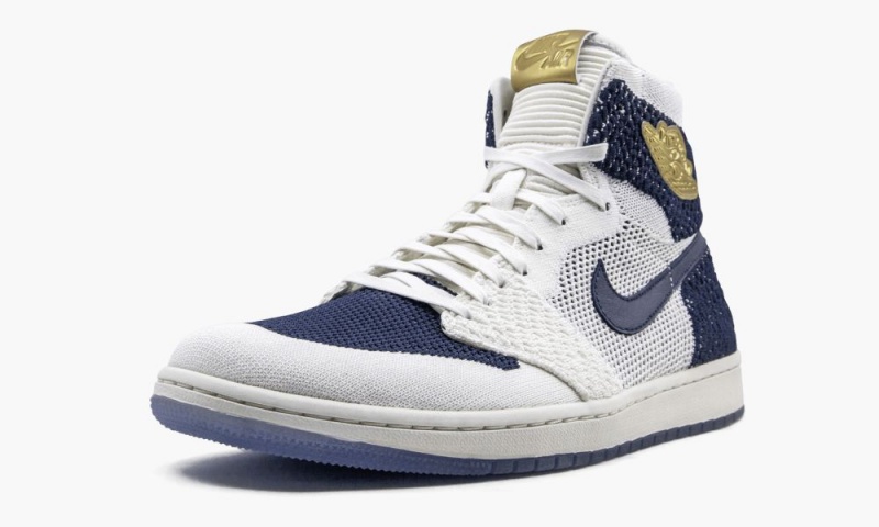 Nike Air Jordan 1 Retro HI Flyknit 'Derek Jeter - RE2PECT' Schoenen Heren Donkerblauw Metal Nederland | 095487-QPA