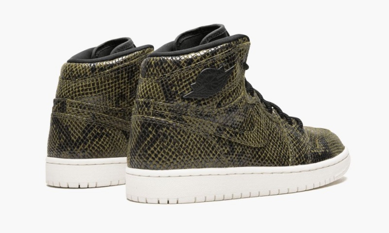 Nike Air Jordan 1 Retro Hi Pre 'Snakeskin' Schoenen Dames Olijfgroen Zwart Nederland | 487502-WTB