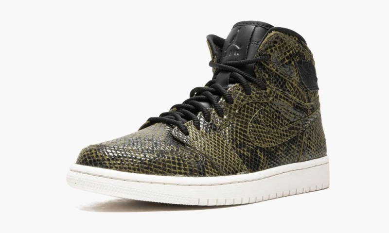 Nike Air Jordan 1 Retro Hi Pre 'Snakeskin' Schoenen Dames Olijfgroen Zwart Nederland | 487502-WTB